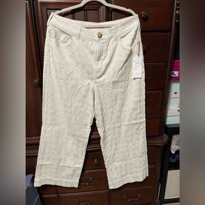 NWT -Anthropology cream color textured wide leg